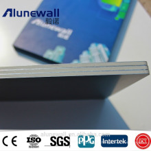 Alunewall différents types de 3mm 4mm 5mm pvdf aluminium panneau composite / noyau en plastique composite aluminium feuille d&#39;acp
